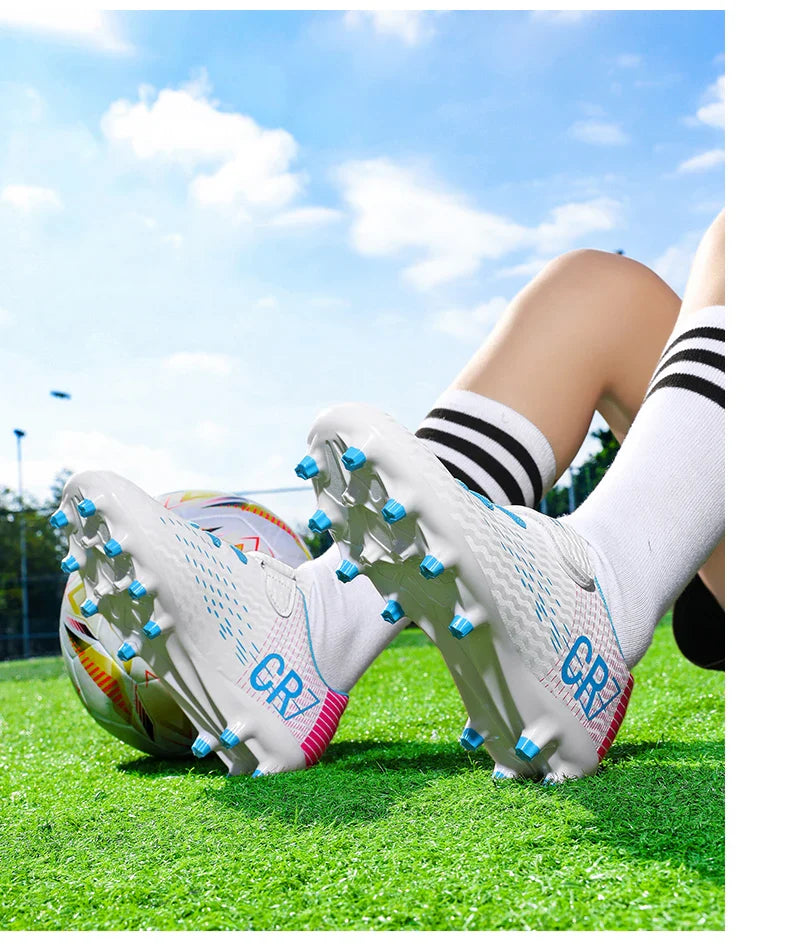 New Hot Children Football Boots Outdoor Trainers Soccer Shoes for Kids Boys Girls Hook Loop Football Cleats Futsal Sneakers28-39