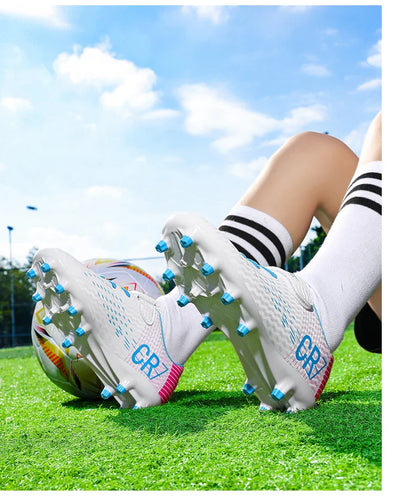 New Hot Children Football Boots Outdoor Trainers Soccer Shoes for Kids Boys Girls Hook Loop Football Cleats Futsal Sneakers28-39