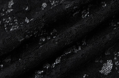 Long Sleeves See Through Lace Crop Top Solid Sexy Bodycon T-Shirt For Women Party Club Spring Summer Clothes