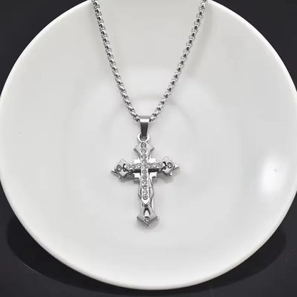 European And American Fashion Personality Retro Gothic Cross Necklace For Men And Women Street Hip-Hop Trendsetters Versatile Pe