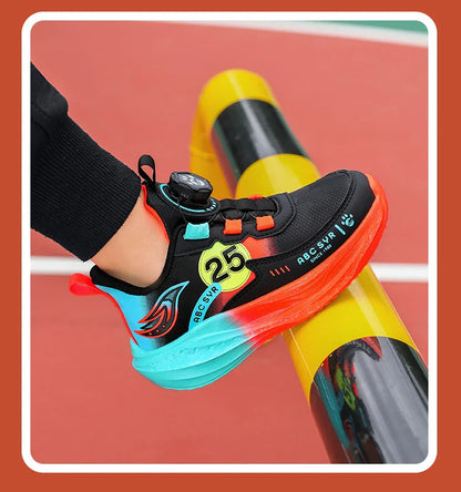 Children‘s Breathable Basketball Shoes Non-slip Sports Training Shoes Outdoor Lace-up Boys Girls Jogging Sneakers Athletic Shoes