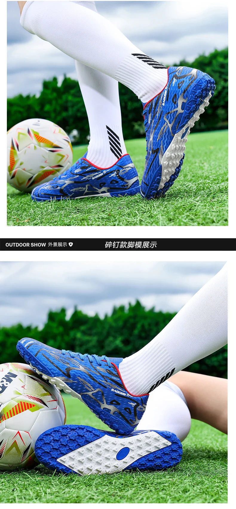 Soccer Shoes Child Football Shoes Outdoor Non-Slip Futsal Shoes Kids Sneakers Boys Low-cut Lightweight Children's Sports Shoes