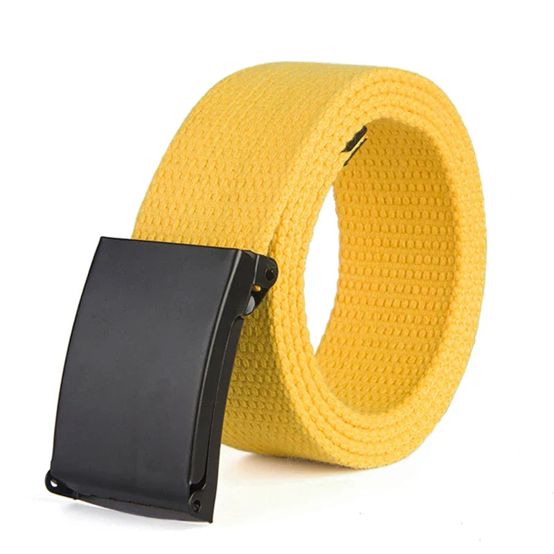 Fashion New Unisex Trousers Belts Canvas Belt metal buckle Men Women Boys Jeans belts Candy Colors Top quality120cm luxury belts
