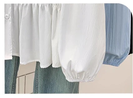 2026 V-neck Long Sleeved Plus Size Shirt Loose Pleated Ruffle Oversized Tops Ladies Chic Elegant Solid Versatile Blouse
