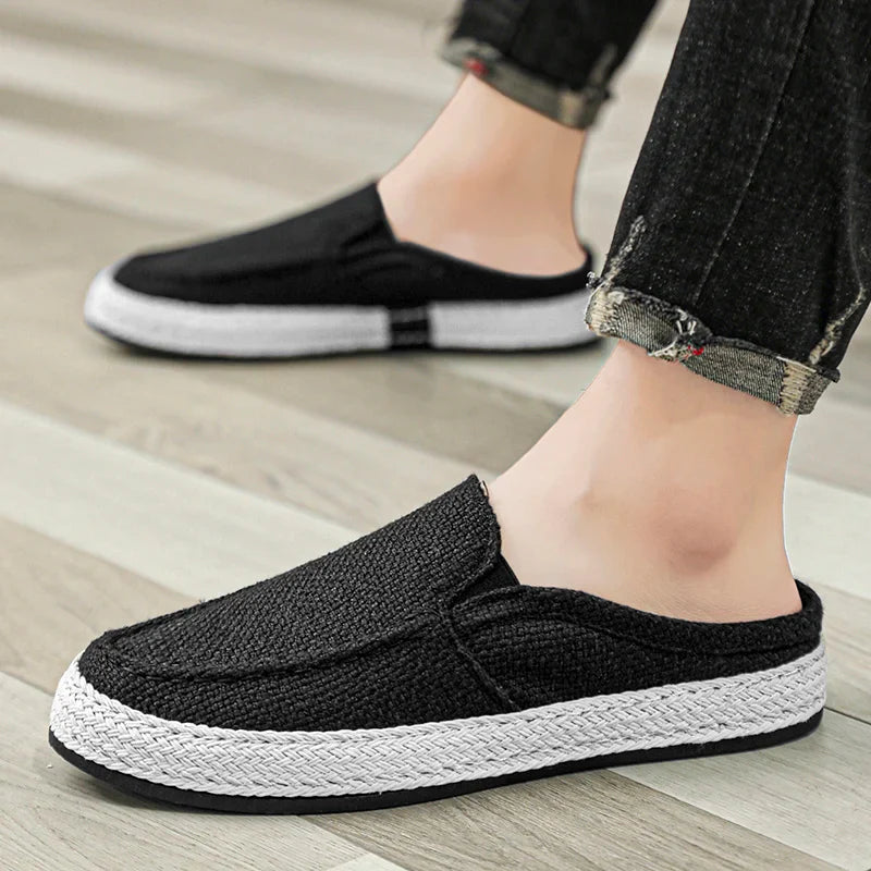 Summer Casual Loafers Men Breathable Slip On Urban Shoes Men Classic Linen Canvas Sneakers Male Light Flats Lazy Shoes Cheap