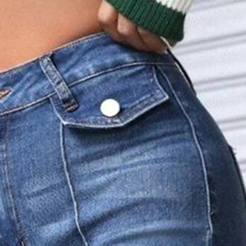 Women's Bell-Bottom Pants, Versatile Washed Flared Jeans