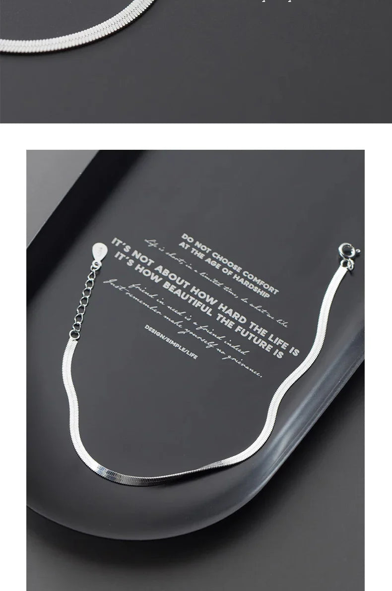 Classic 925 Sterling Silver Charm Braceket or Anklet for Women Adjustable Snake Bone Chain Fine Jewelry 2020 Design
