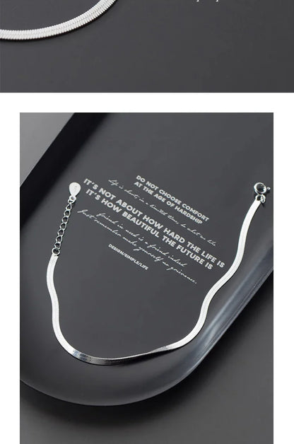 Classic 925 Sterling Silver Charm Braceket or Anklet for Women Adjustable Snake Bone Chain Fine Jewelry 2020 Design