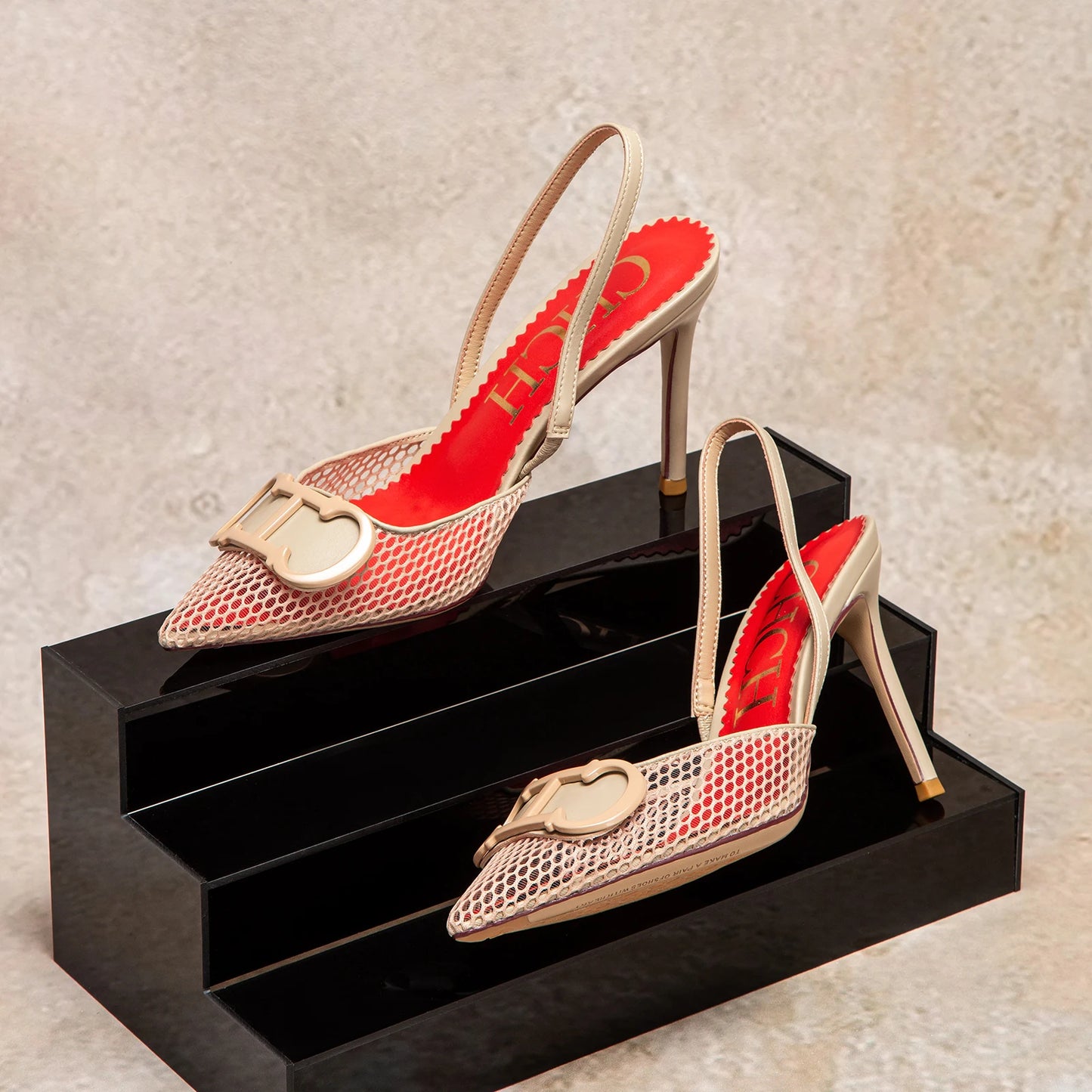 Breathable Mesh Design Fashion Women's Sandals Solid Color Simple Classic Style Versatile Women's High Heels