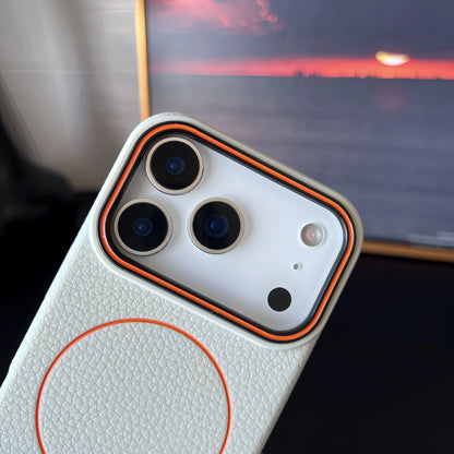Frosted Hit Color Lichee Pattern Magnetic Phone Case For iPhone 17 Pro Max  For Magsafe TPU Soft Cover