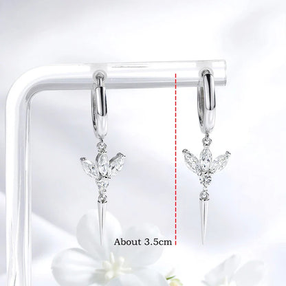 Test Passed 2.5*5mm All Moissanite Drop Earrings for Women Marquise Cut Valentine's Day Gifts 8 Gems 925 Sterling Silver