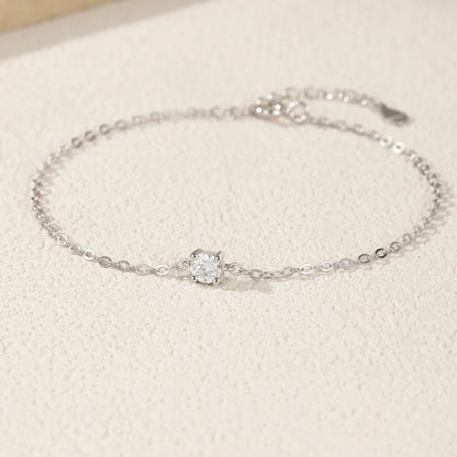 Trendy 0.1-0.5CT Moissanite Bracelets for Women Elegant Lab Diamond Adjustable Chain 925 Sterling Silver Wedding Jewelry