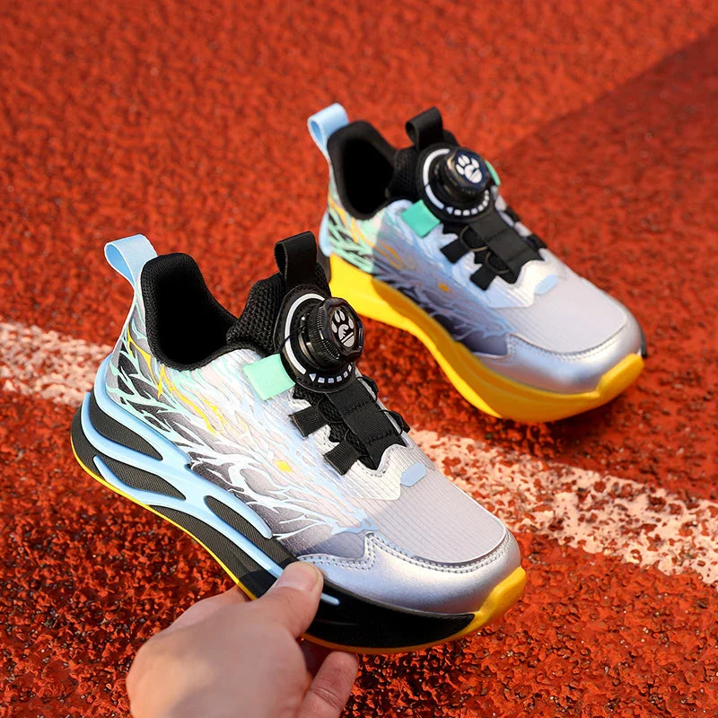 New Anti-skid Leather Kids Sneakers for Boys Running Walking Lightweight Casual Shoes With Fashion Dragon Pattern Size 31-38