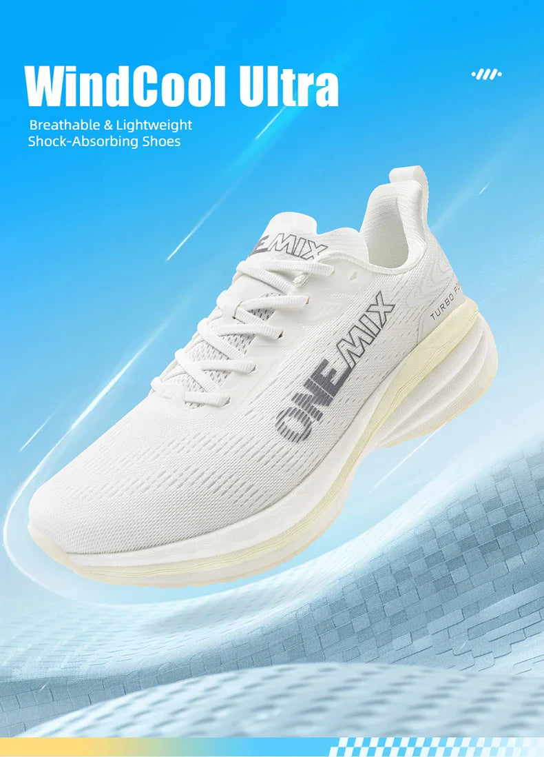 Tênis de Corrida Masculino ONEMIX com Amortecimento de Ar, Tênis Esportivo Respirável de Malha para Uso Externo, Aumento de Altura, Calçado de Caminhada, Tamanhos EU 35-47