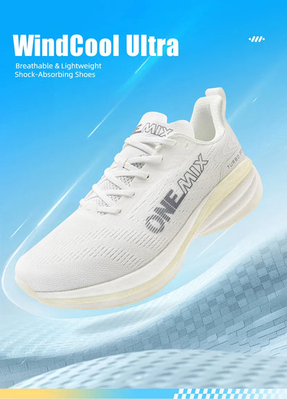 Tênis de Corrida Masculino ONEMIX com Amortecimento de Ar, Tênis Esportivo Respirável de Malha para Uso Externo, Aumento de Altura, Calçado de Caminhada, Tamanhos EU 35-47