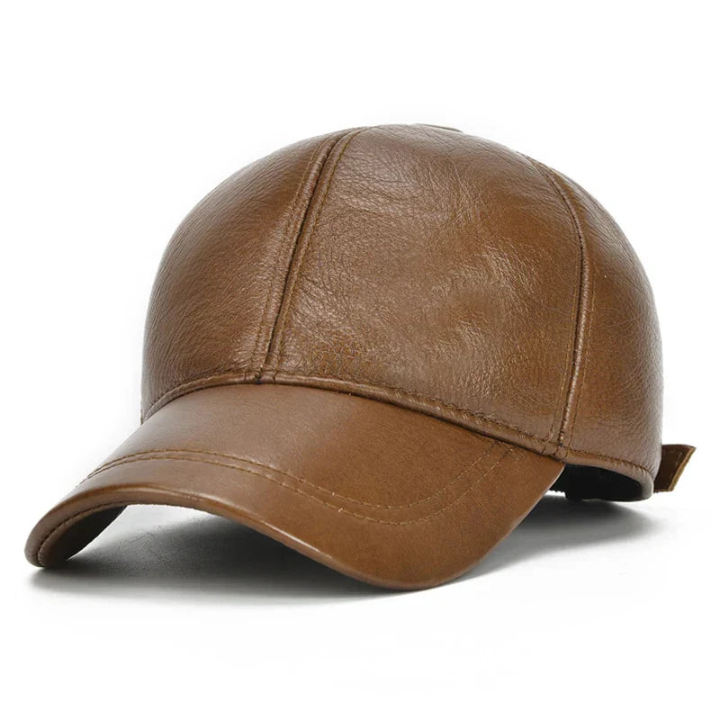 2026 Adjustable Men's Genuine Cowhide Leather Baseball Cap for Fall Winter Outdoor Sports Hat Men Real Cowhide Leather Caps