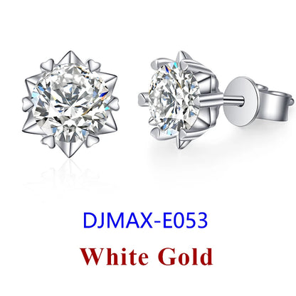 0.5-2ct Moissanite Diamond Stud Earrings for Women Original 925 Sterling Silver Lady's Moissanite Earring New 2026