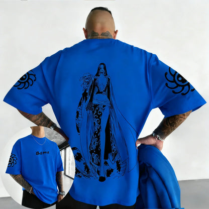 Printed T-shirt 2026 Men's and Women's Summer New Harajuku Large Loose Casual Parent-child Top