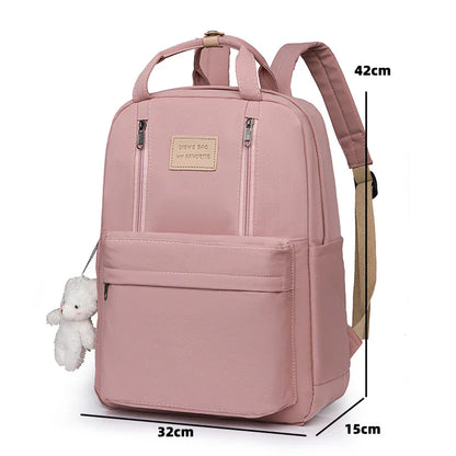 Solid Color Women Backpack High Quality Youth Waterproof Backpacks for Teenage Girls Female School Shoulder Bag Bagpack