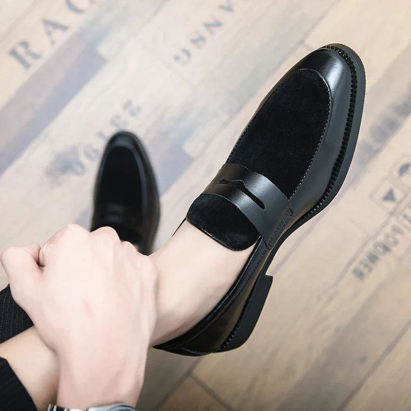Mens Leather Designer Brand Casual Classic for Men Smile Breathable Office Loafers Formal Business Footwear Dress Shoes Flats 48