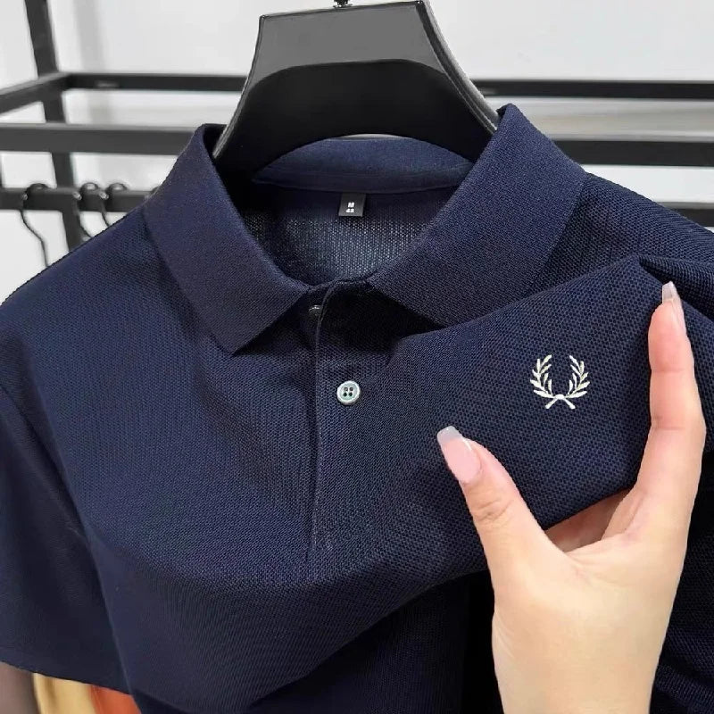High quality men's heavyweight summer new cotton classic brand embroidered comfortable polo shirt breathable trendy short sleeve
