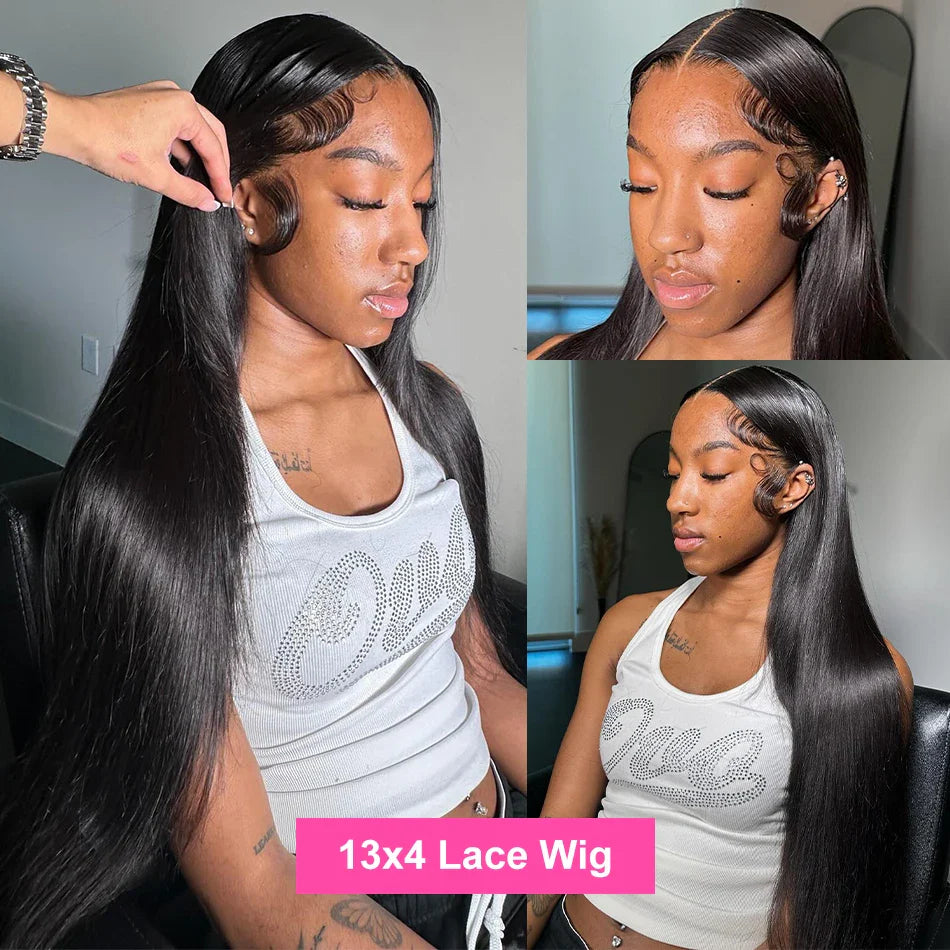 30 40 Inch Straight Human Hair Wigs HD Lace Wig 13x6 Human Hair Bone Straight Lace Frontal Human Hair Wigs For Women