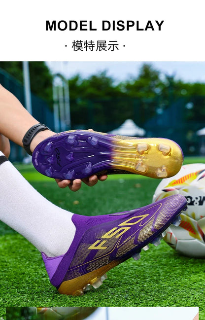 New Men Football Boots Non-Slip Boys Cleats Hot-selling Soccer Shoes Grass Outdoor Match Sneakers High-quality High-top Light