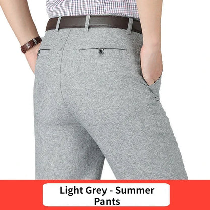 Mens Autumn Thick Casual Suit Pants Classic Business Formal Fashion Stretch Summer Thin Trousers Male Brand Clothes GOZBKF