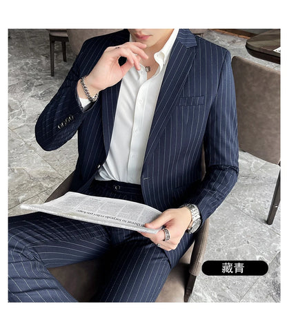 Conjunto Masculino de Terno e Calça de Luxo 2023 Britânico Festa de Casamento Moda Negócios Casual Tendência Duas Peças