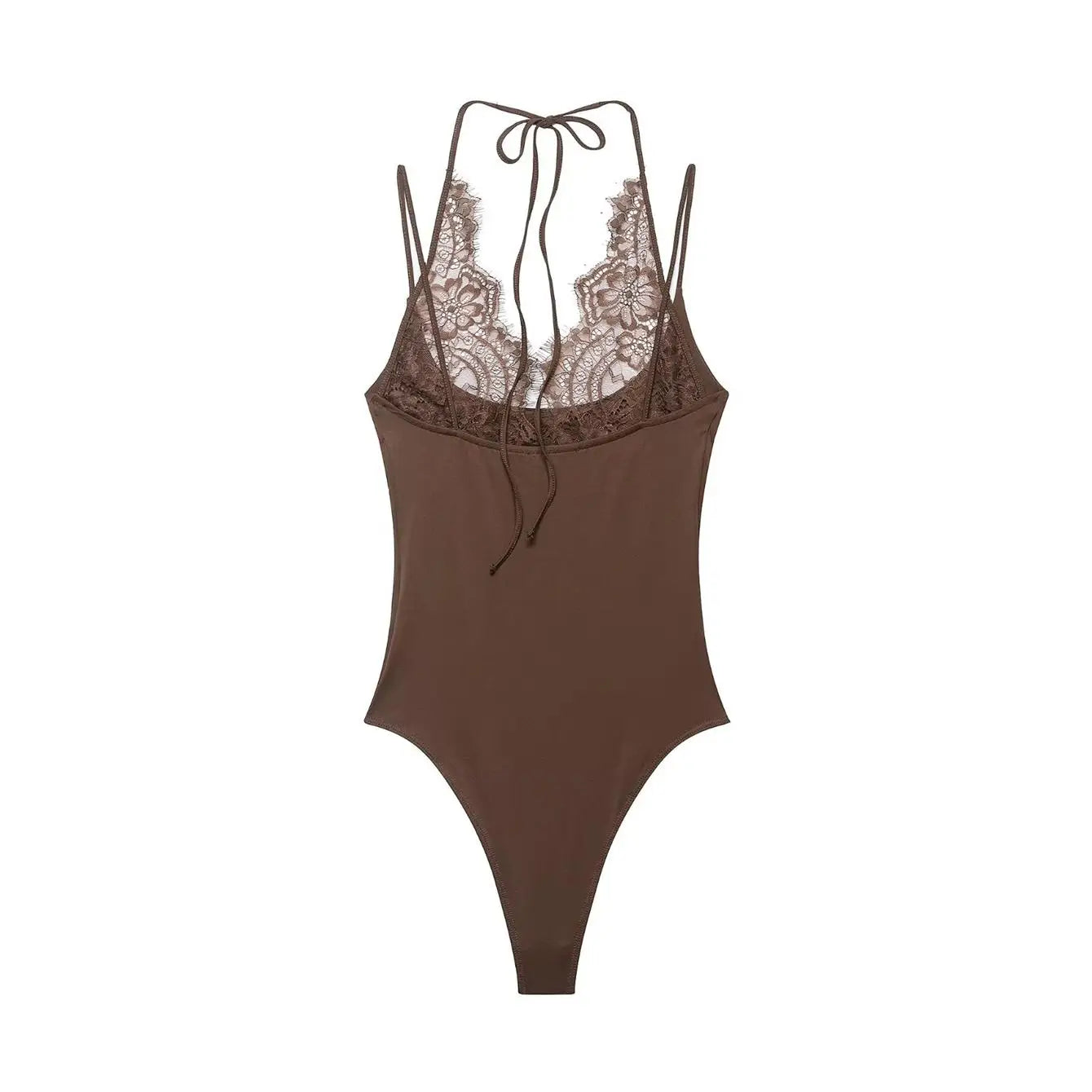 Women Sexy Slim Bodysuits Chic Lace Partwork Sleeveless Fashion Backless Sling Tops 2026 Newest Lady Casual Playsuit