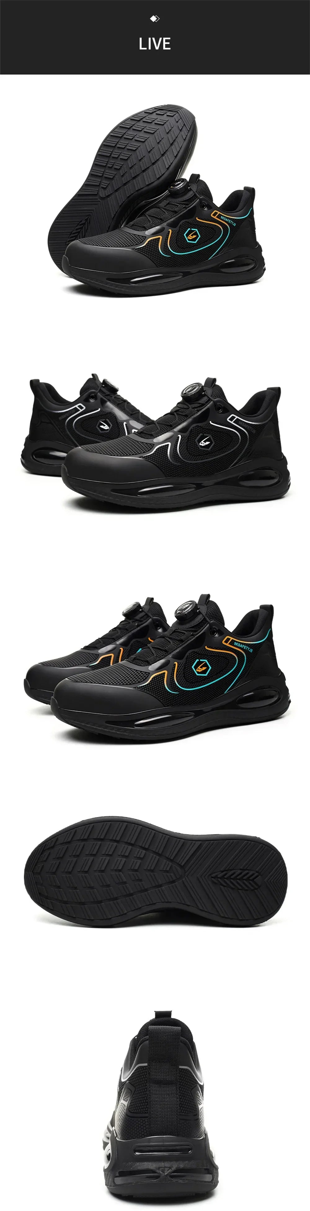Steel Toe Work Shoes for Men Indestructible Boots Lightweight Safety Shoes Working Anti-smash Anti-puncture Protective Sneakers