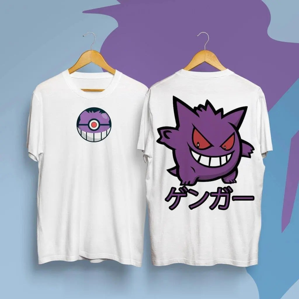 Gengar Anime Men's T Shirt Cotton Women Short Sleeve Tee Oversized Casual Streetwear 2026 Summer Graphic Tops