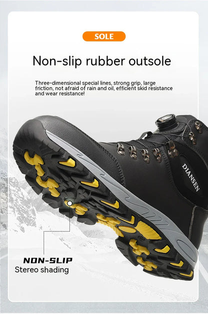 Rotating Button Safety Shoes Men Work Sneakers Indestructible Shoes Puncture-Proof Protective Shoes Work Boots Tactical Boots