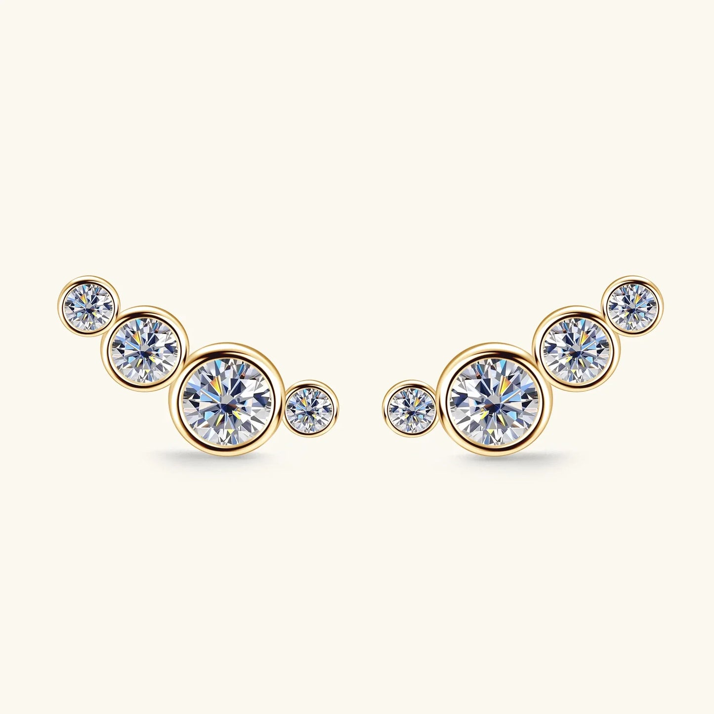 3mm Bezel Moissanite Earrings Original 925 Sterling Silver D Color Diamond Bubble Earrings Ear Stud for Women Fine Jewelry