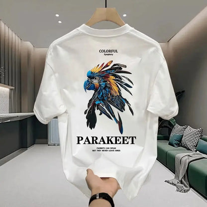 New Style American Pure Cotton Loose Men's T-shirt Fashion for Summer Casual Daily Sport Round-neck Hip-hop Short-sleeved Shirt