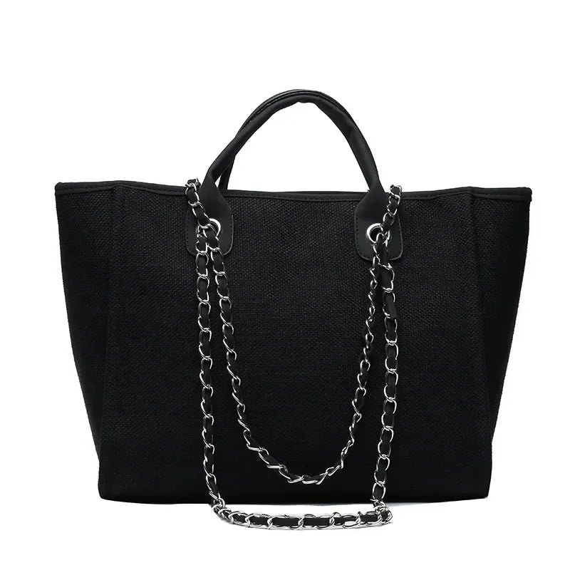 Fashion Make Up Designer Big Women's 2025 New Korean Fashion Casual Large Capacity Shoulder Crossbody Chain Tote Bag