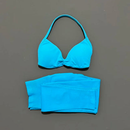 2 Piece Yoga Clothes Women Tracksuit Athletic Wear Pilates Fitness Suit Gym Workout Push Up Clothes Sports Bra Leggings Suit