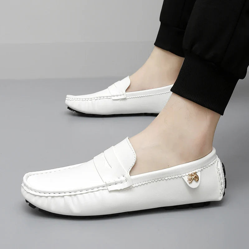 2025 New Handmade Beanie Shoes Men's Soft Sole Lazy Korean Style Trbottomy Easiest for Match Casual Slip-On Driving