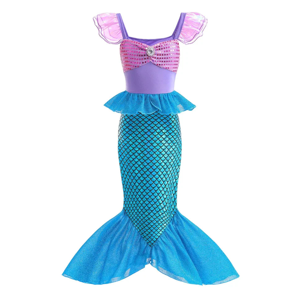 Princess Dress Girl Halloween Cosplay Party Costume Princess Fancy Clothes Children Outfit Birthday Dress