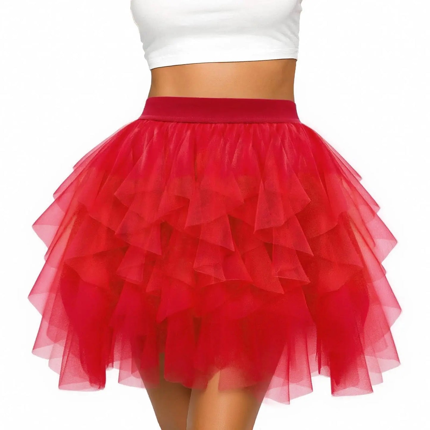 Women's Tulle Tutu Skirt Fashion Solid Color High Waist Mesh Skirt A-line Puff Skirt Cute Cake Skirt Cute Ballet Ball Half Skirt