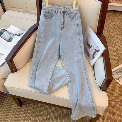 High-waisted Jeans Versatile Loose-fit Bottoms