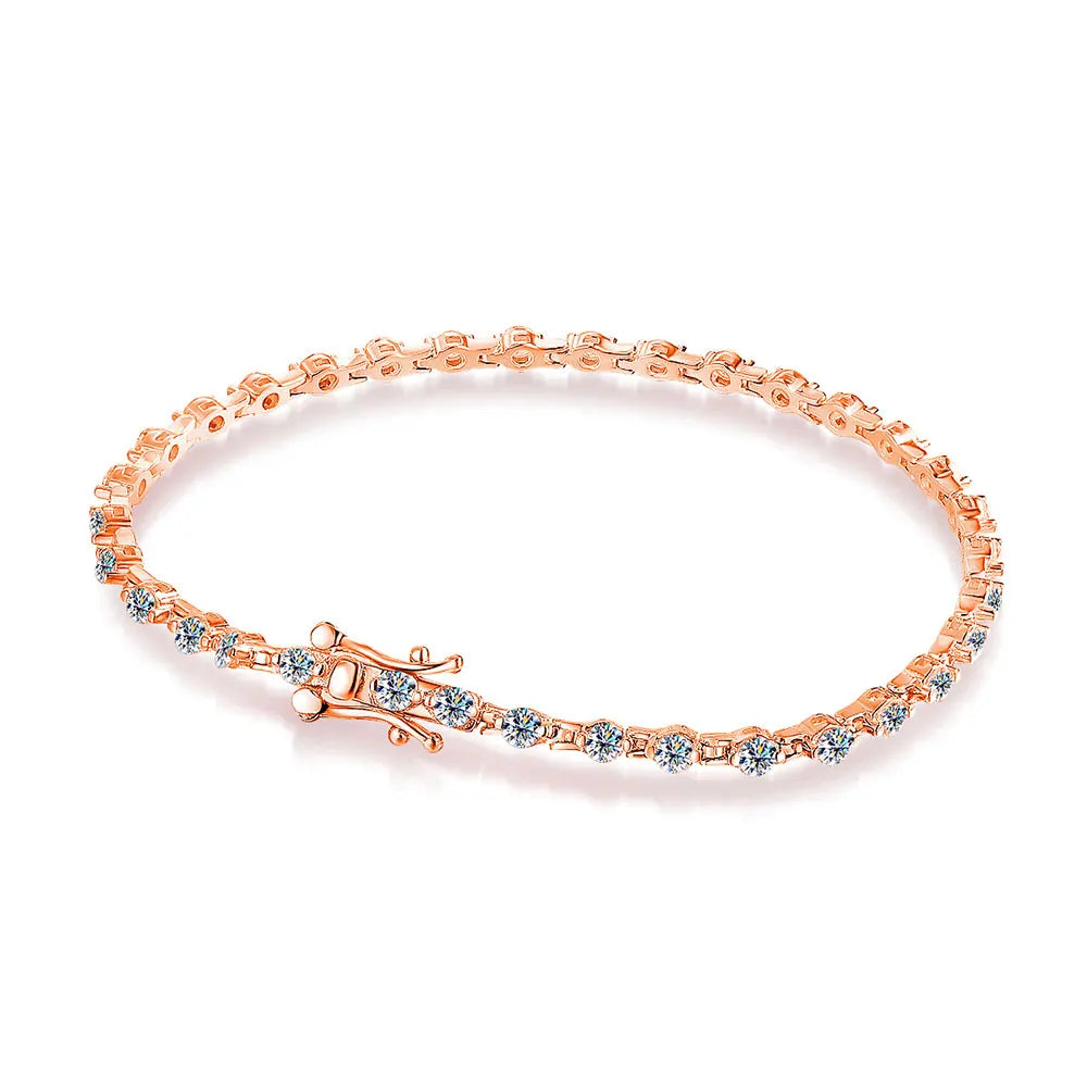 3mm D VVS1 Moissanite Tennis Bracelet Solid s925 Sterling Silver Plated 18k White Gold with GRA Bracelets for Women Man