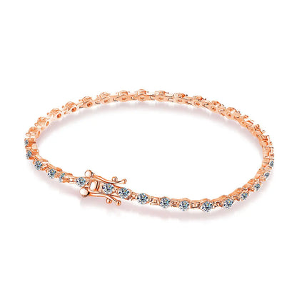 3mm D VVS1 Moissanite Tennis Bracelet Solid s925 Sterling Silver Plated 18k White Gold with GRA Bracelets for Women Man