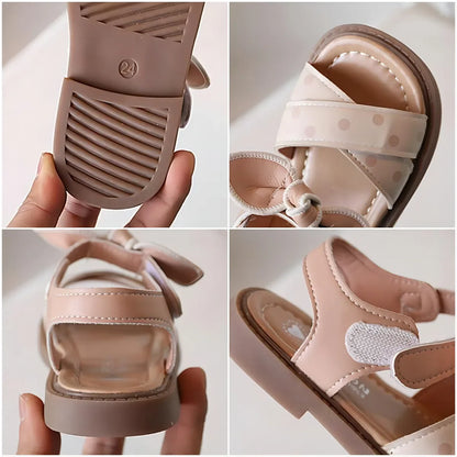 2026 Summer New Girls Soft Bottom Sandals Fashion Retro Hollow Roman Casual Shoes Open-toe Hundreds Of Princess Beach Shoes