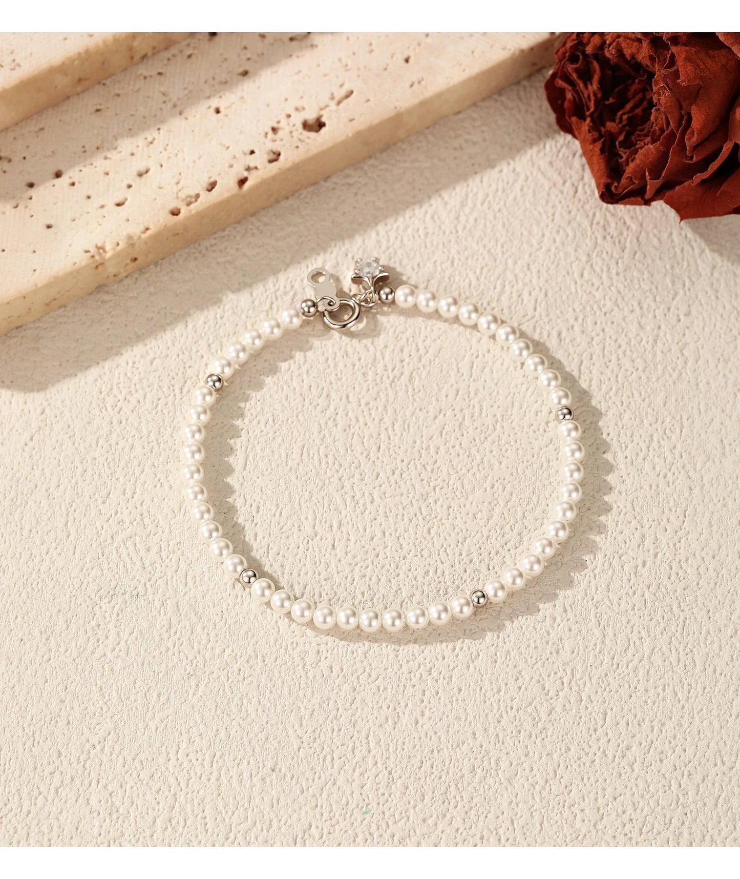 Elegant Pearls Beaded Bracelet 925 Sterling Sliver Sweet Shining Star CZ Bracelet For Women Fine Jewelry Gifts