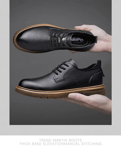 handmade men's shoes business casual leather shoes breathable soft sole comfortable classic lace-up men's shoes