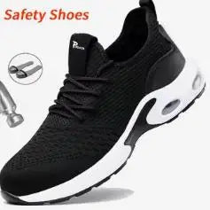 Lightweight Design Men Safety Shoes Steel Toe Cap Work Sneakers Men Protective Shoes Anti-smash Anti-puncture Indestructible