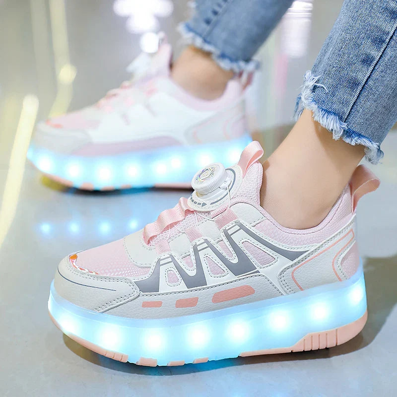 Children's And Teenage Roller Skates - Fashionable Upgraded Edition with Enhanced Stability - Detachable Dual-Use Sports Shoe