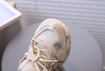 Girl Child Sport Shoe 2026 Spring Mesh Breathable Toddlers School Running Sneakers Fashion Non-slip Kids Boys Basketball Shoes