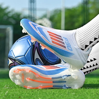 New Men Football Boots Outdoor Sport Training Soccer Shoes Match Boys Adult Cleats Breathable Non Slip Long Spikes Comfortable